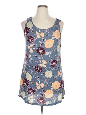 LOGO by Lori Goldstein Floral Tank Top Size XL